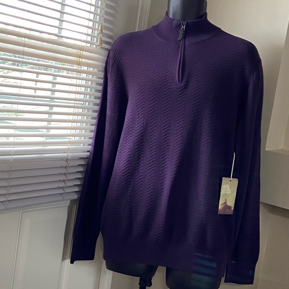 Fredrik Anderson Copenhagen men eggplant colour 100% cotton sweater. Size L. NWT - Picture 9 of 10